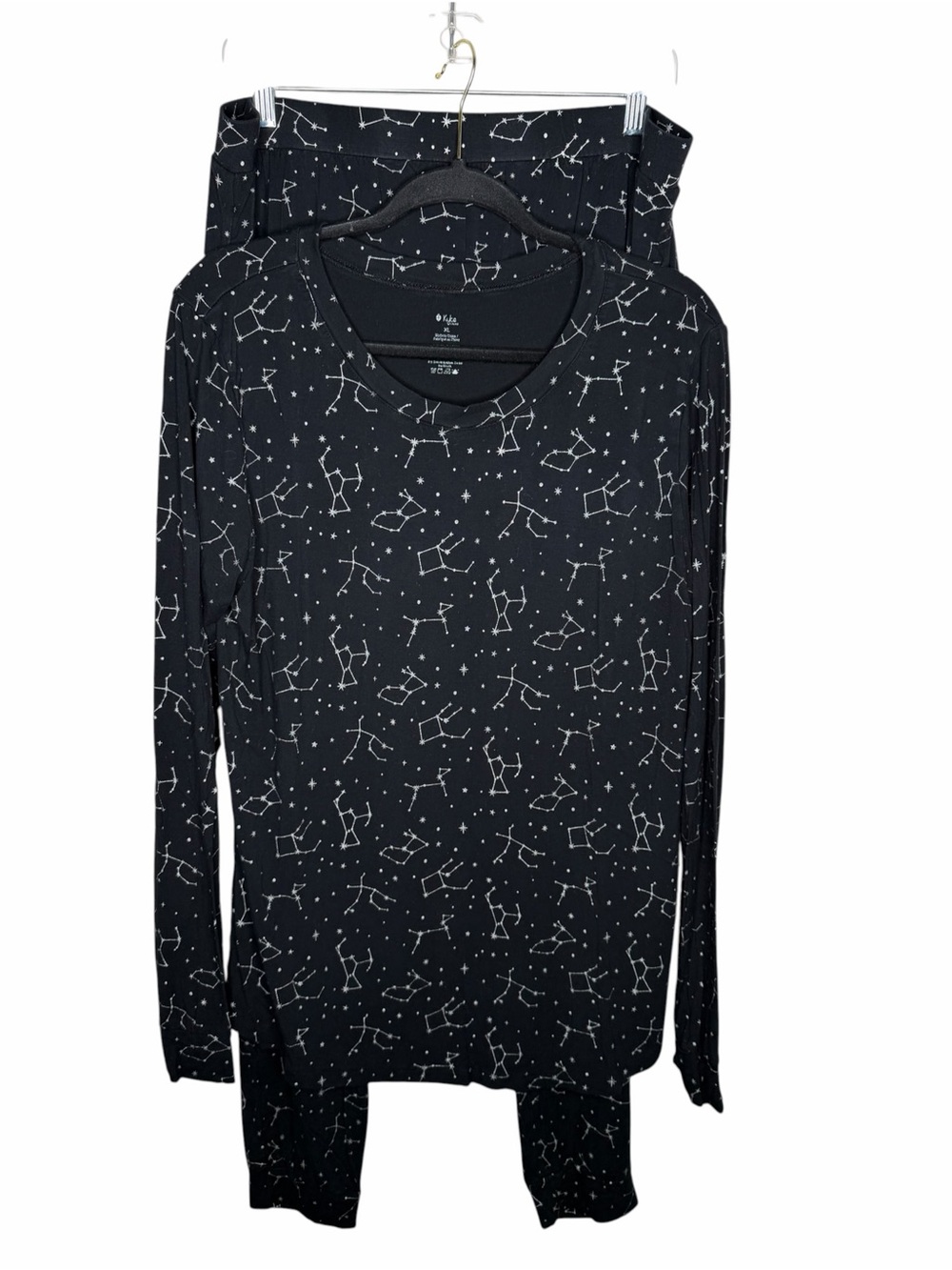 KYTE BABY / black white jogger long sleeve pajama set star constellation / XL